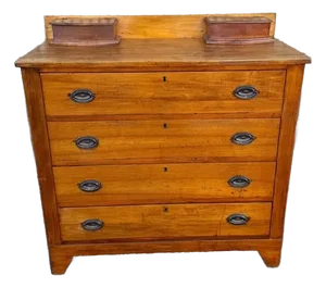 Antique Early American Federal Style Solid Yellow Pine Chest of Drawers, Circa 1900-1920s