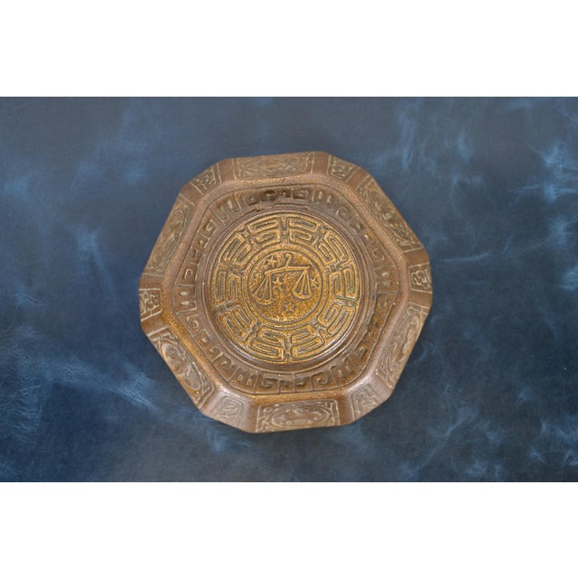 Tiffany Studios Tiffany Studios New York Zodiac Bronze Large Inkwell For Sale - Image 4 of 12