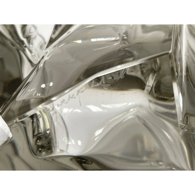 1960s Tapio Wirkkala Iceberg Mold Blown Crystal Vase For Sale - Image 9 of 10