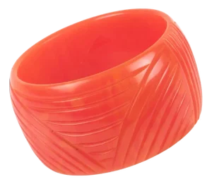 Carved Bakelite Bracelet Tequila Sunrise Pink