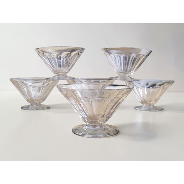 Vintage Art Deco Crystal Champagne Coupes with Rex Pattern from Baccarat, 1920s, Set of 6 For Sale - Image 3 of 6