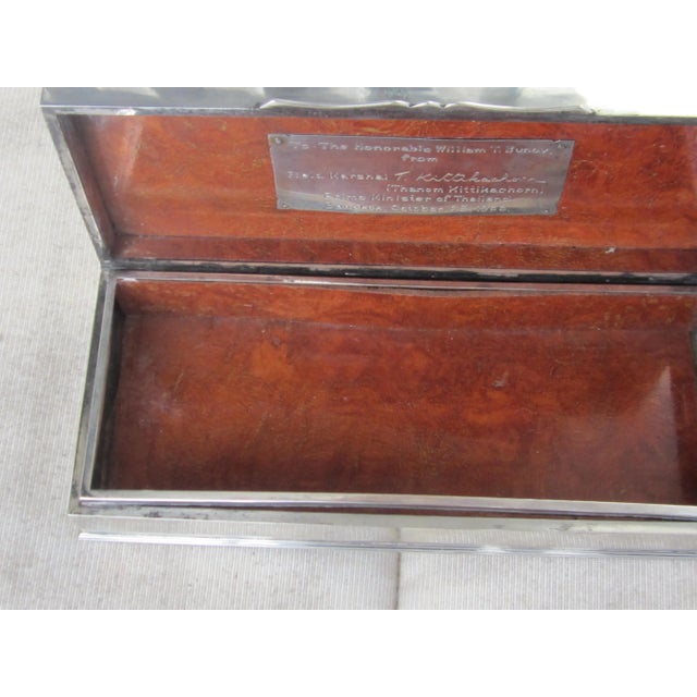 Asian Antique 1960s Sterling Silver Box For Sale - Image 3 of 5