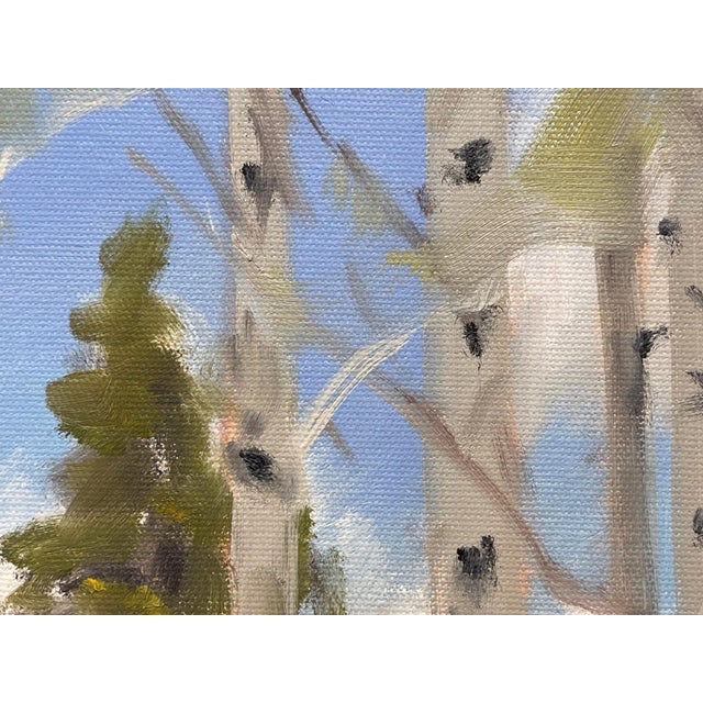 2010s Spring Finally by Stephen Day | Oil on Panel Landscape with birch trees and green foliage For Sale - Image 5 of 5