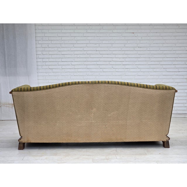 Vintage Danish Three-Seater Sofa in Furniture Velour and Oak, 1950s For Sale - Image 11 of 18