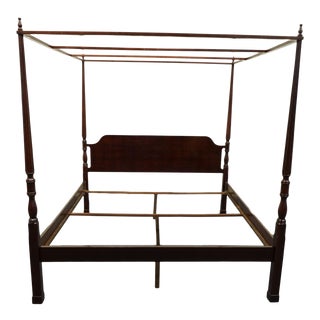 Bombay Company Solid Mahogany Traditional Style King Size Four Poster Canopy Bed For Sale