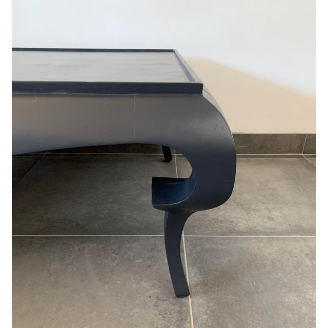 Vintage Midnight Black Chinoiserie Coffee Table For Sale - Image 4 of 6