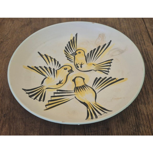 Large Platter with Bird Decor by André Baud for Vallauris, France, 1950 For Sale - Image 4 of 11