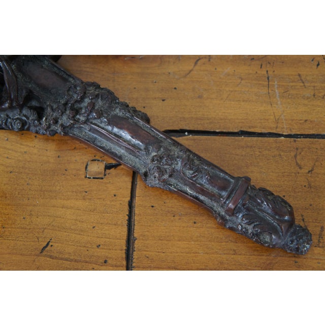 Late 19th Century Bronze Two Arm Candelabra Candle Holder Wall Sconces Faun Bacchus- a Pair For Sale - Image 10 of 12