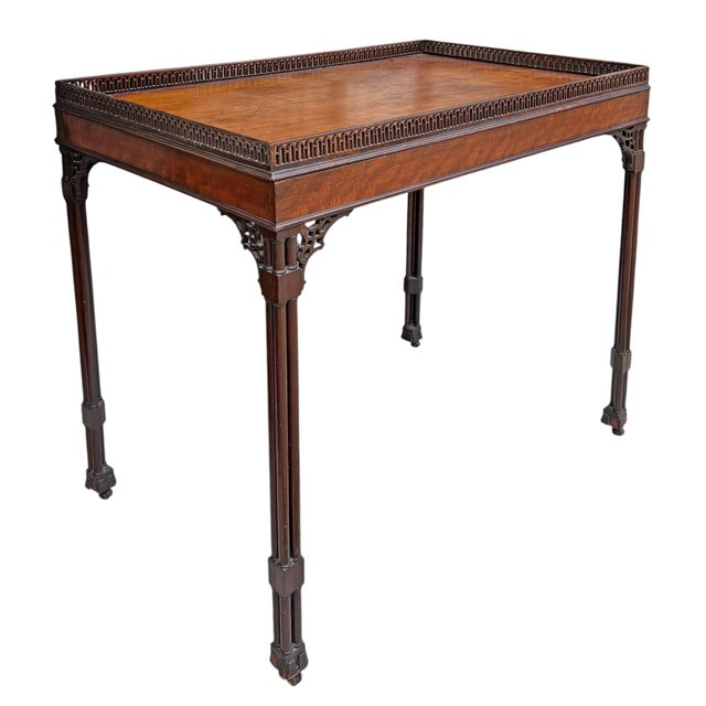 Late 19th Century English Mahogany Chinese Chippendale Silver Table For Sale - Image 4 of 18