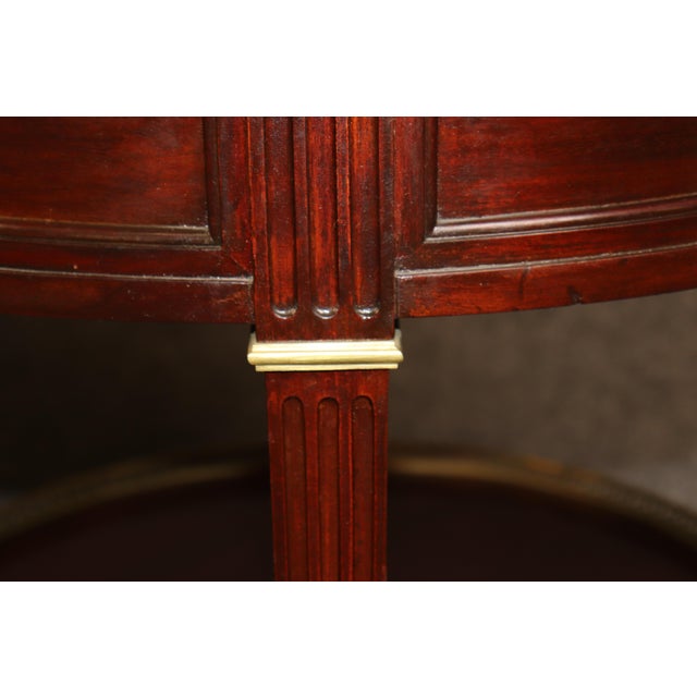 Brown Pair French Louis XVI Style Marble Top & Bronze End Tables by Cassard Et Cie For Sale - Image 8 of 15