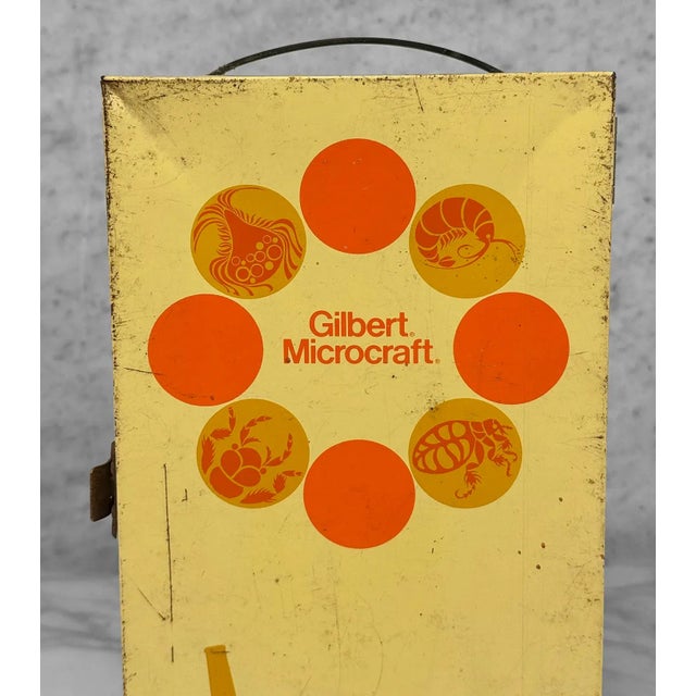 Mid-Century 1960's Boho Yellow & Orange Microscope Storage Display Box For Sale - Image 10 of 11