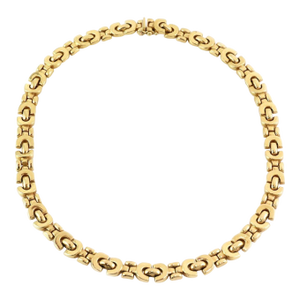 Mid 20th Century Fancy 14k Yellow Gold Link Necklace