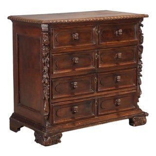 Baroque Chest of Drawers in Walnut and Poplar For Sale