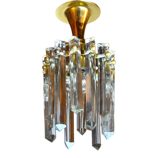German Kinkeldey Glass Ceiling Light, 1970s For Sale