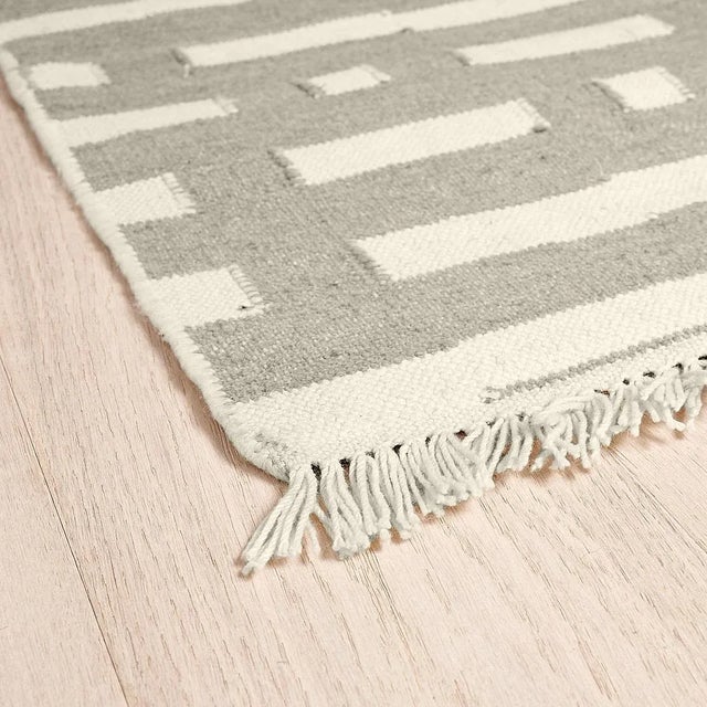 2020s Schumacher Abstract Ikat 10' x 14' Indoor/Outdoor Rug in Stone For Sale - Image 5 of 6