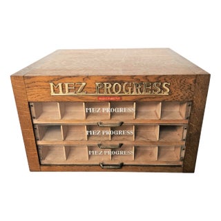 Antique Advertising Yarn Cabinet from MEZ Progress, 1950s For Sale