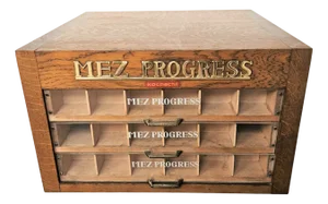 Antique Advertising Yarn Cabinet from MEZ Progress, 1950s