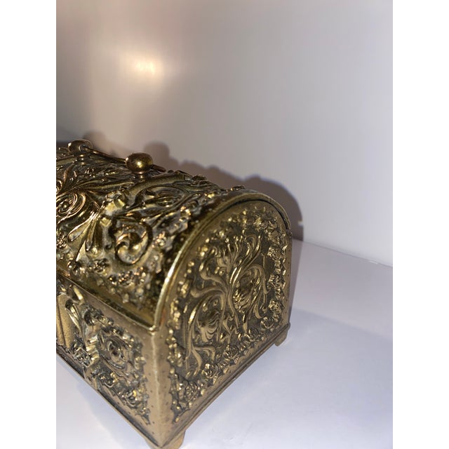 Brass Jewelry Casket. Antique 1900s German Brass Jewelry Casket For Sale In Miami - Image 6 of 12
