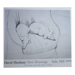 Black and White Dogs Exhibition Poster by David Hockney, UK, 1994 For Sale