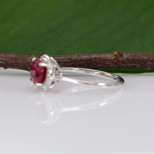 2.8Ct Madagascar Ruby Ring With Natural Diamond Accents: Solid 14k Gold, Size 6.75 For Sale - Image 10 of 10