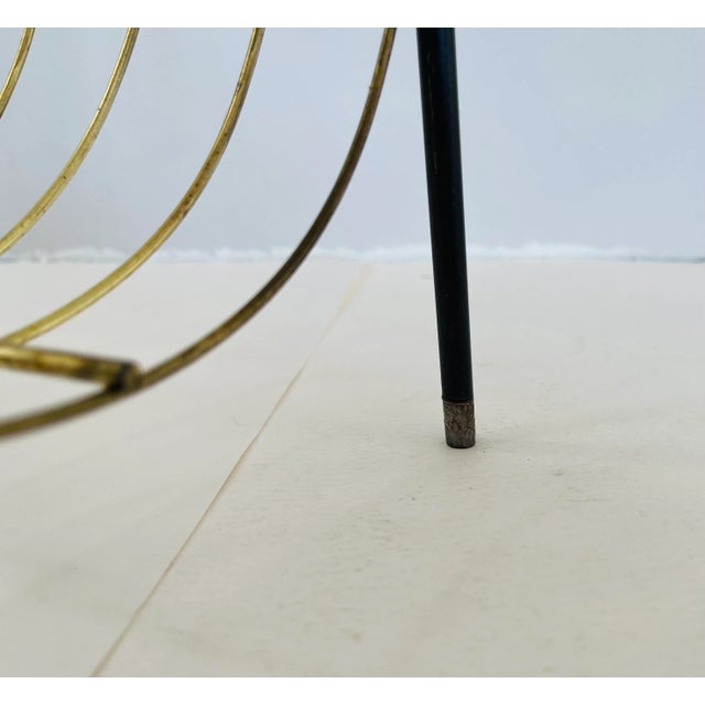 1950s Black & Gold Metal Handled Magazine Rack For Sale In Boston - Image 6 of 7