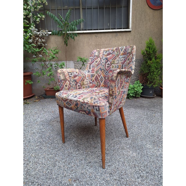 Armchair with Tapered Wooden Legs and Fabric by Osvaldo Borsani for Cassina, 1940s For Sale - Image 11 of 11