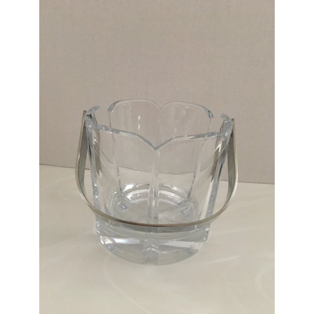 Contemporary Miller Rogaska Tulipe Crystal Ice Bucket with Tongs, Germany For Sale - Image 3 of 7