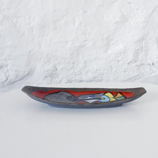 Black Decorative Ceramic Plate, Italy, 1960 For Sale - Image 8 of 12