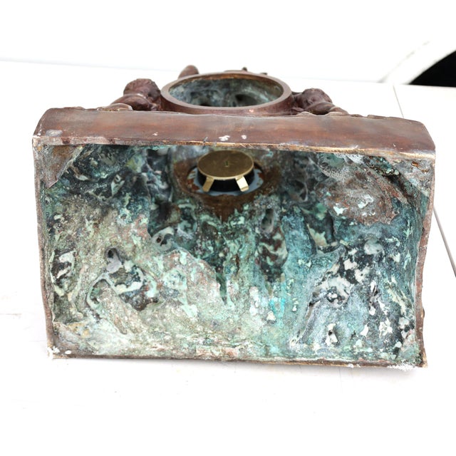 Auburn Fabulous Heavy Cast Bronze Large Clock Case With Multiple Cherubs All Over, Good Patina For Sale - Image 8 of 8
