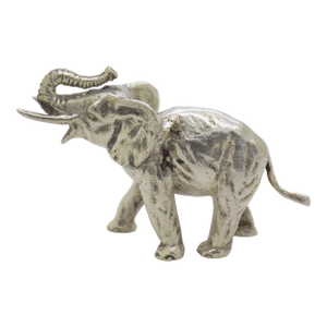 Vintage Italian Handmade Genuine Silver Elephant Large Figurine Miniature