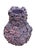 Hollywood Regency Vintage Italian Hand-Sculpted Floral Ceramic Vase - Purple Glazed Encrusted Blossom Urn For Sale - Image 3 of 12