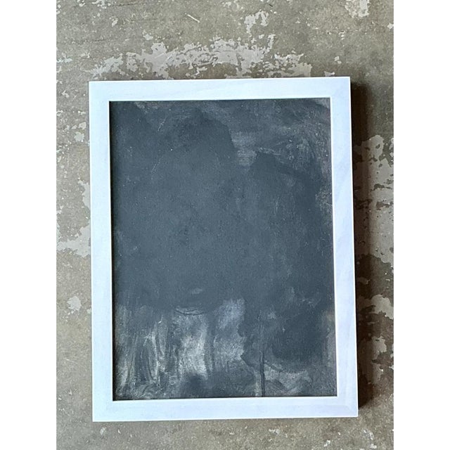 Wood Vintage Black and White Abstract Expressionist Painting For Sale - Image 7 of 12