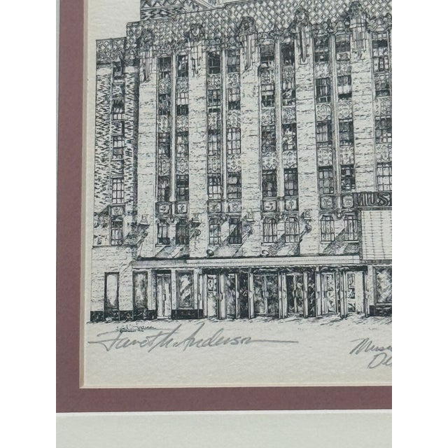 Signed Architectural Print of Detroit Music Hall by Garrett Anderson For Sale - Image 4 of 12