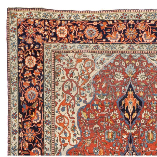 Late 19th Century Antique Persian Mohtasham Kashan Rug 4’3" X 6’5" For Sale - Image 5 of 10