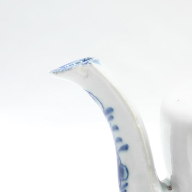 Antique Chinese Export Blue & White Canton Porcelain Tea Pot For Sale - Image 14 of 18