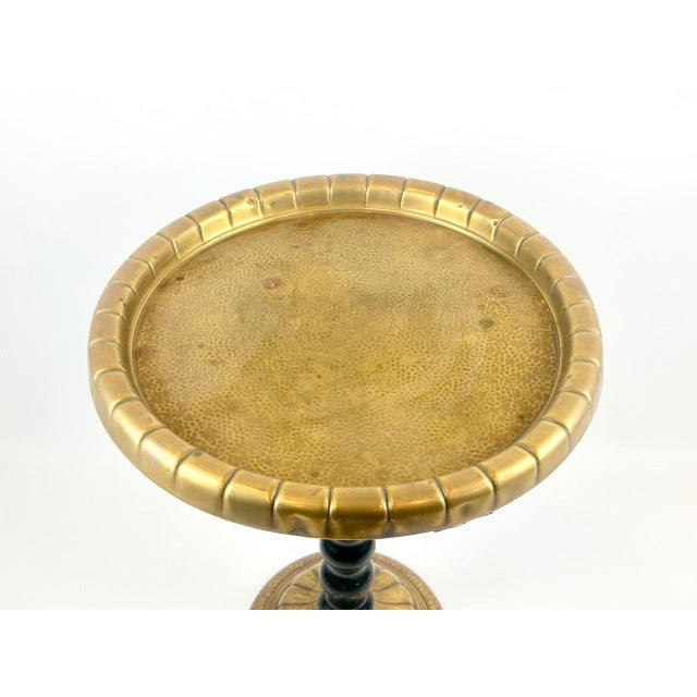 Italian Neoclassical Hammered Brass and Copper Side Table, 1920s For Sale - Image 9 of 15