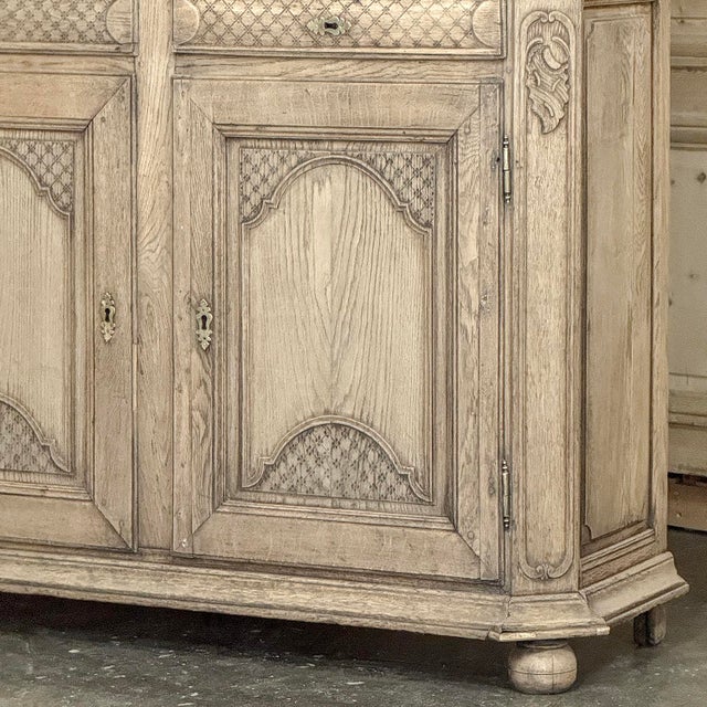 18th Century Rustic Belgian Regence Stripped Oak Bookcase Cabinet For Sale - Image 13 of 18