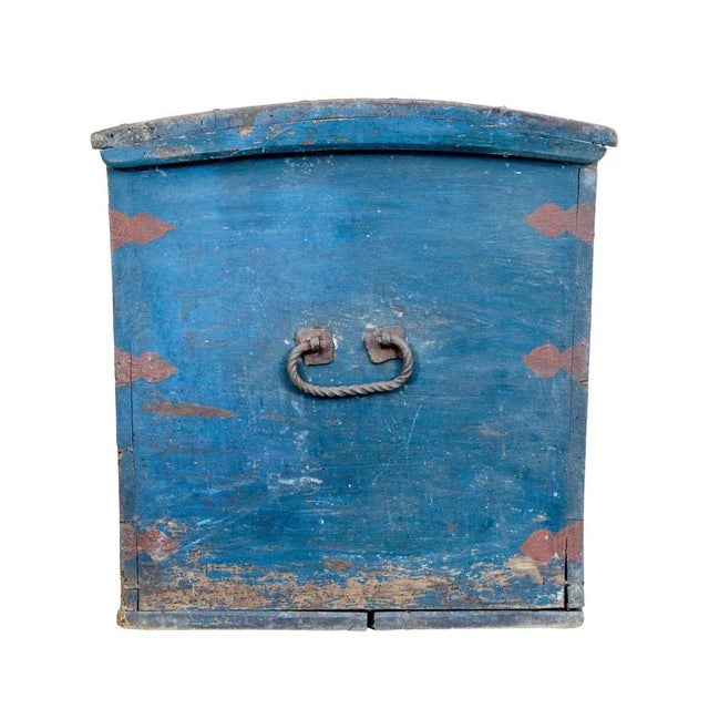 Mid 19th Century Swedish Folk Art Hand Painted Pine Coffer For Sale - Image 5 of 9
