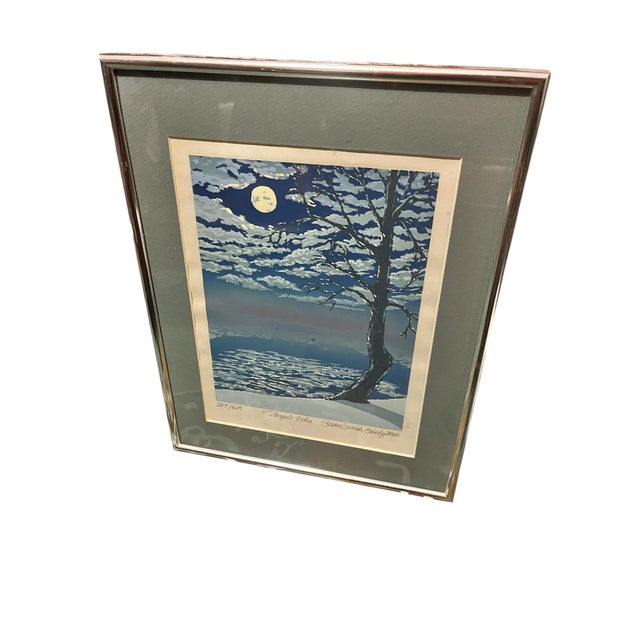 Sky Blue “Angels Echo” by Susan Smith Bundy, Signed Limited Edition Serigraph, 2000 For Sale - Image 8 of 8
