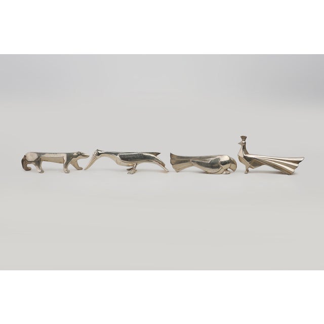Menagerie by Edouard Marcel Sandoz for Christofle Gallia, France, 1920s, Set of 12 For Sale - Image 11 of 16