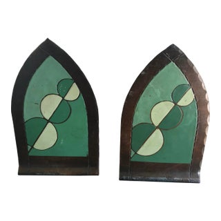 1940s Vintage Mid-Century Modern Art Deco Copper Architectural Craftsman Studios Laguna Beach California Bookends - a Pair For Sale