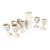 Ceramic Drink Set With Lidded Pitcher and 7 Wine Goblets Wheel Tossed and Hand Painted Beach Scene Marked Rm - 8 pcs For Sale