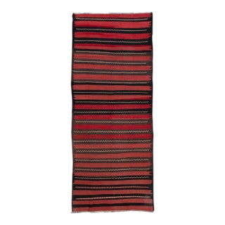 Mid-20th Century Vintage Kilim Runner Rug 4 '5'' X 10' 11''. For Sale