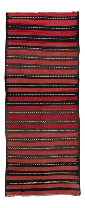 Mid-20th Century Vintage Kilim Runner Rug 4 '5'' X 10' 11''.