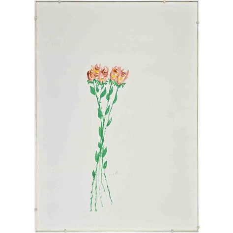 Bouquet of Flowers, Tempera on Cardboard, 1990s For Sale