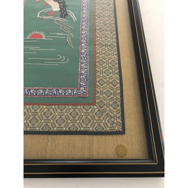 Asian Silk Embroidered Framed Textile For Sale - Image 9 of 9