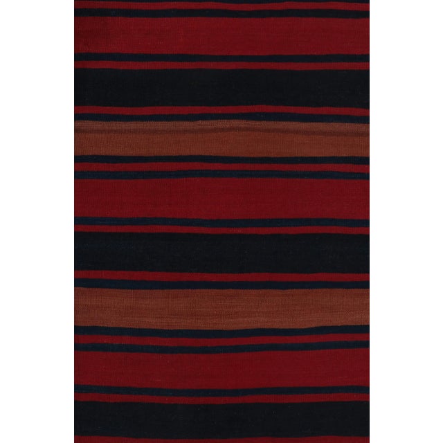 Rug & Kilim Vintage Persian Tribal Kilim in Red, Rust and Blue Stripes - By Rug & Kilim For Sale - Image 4 of 7