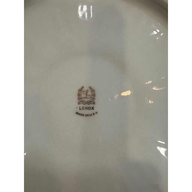 Lenox Lenox Greenfield Pattern Bone China Chip & Dip Serving Platter For Sale - Image 4 of 4