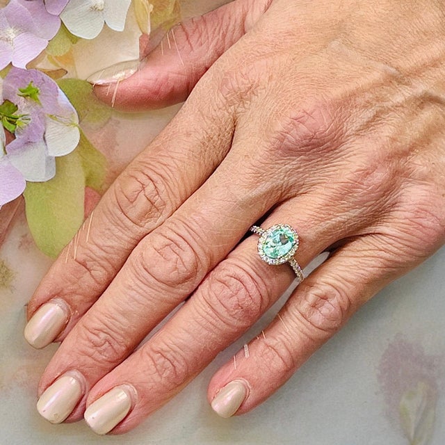 Metal Natural Colombian Emerald Diamond Ring Size 6.5 14k W Gold 2.98 TCW Certified For Sale - Image 7 of 10