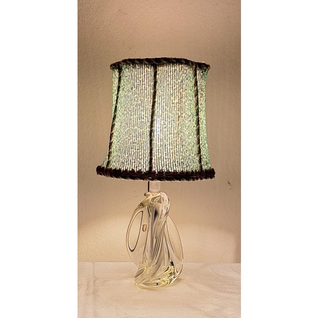 Vintage Table Lamp with Clear Twisted Block Glass Base by Lamplove, 1970s For Sale - Image 4 of 11